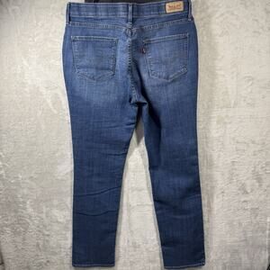 Levi's 525 Perfect Waist Straight Leg Jeans Womens 12 Blue Denim Stretch Zipper